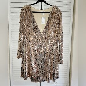 H&M Sequined Wrap Dress